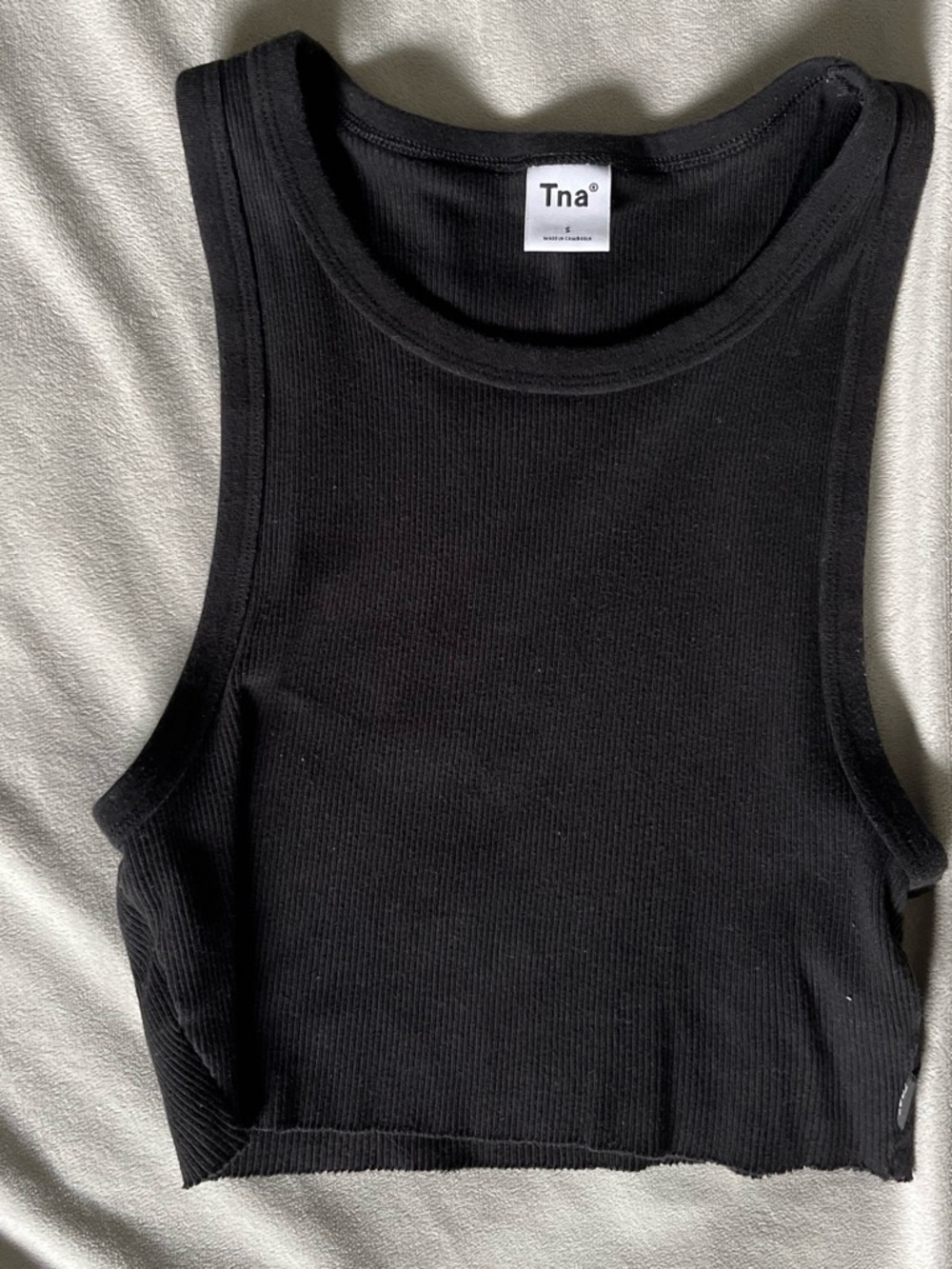Aritzia Tna Black Ribbed Cropped Tank